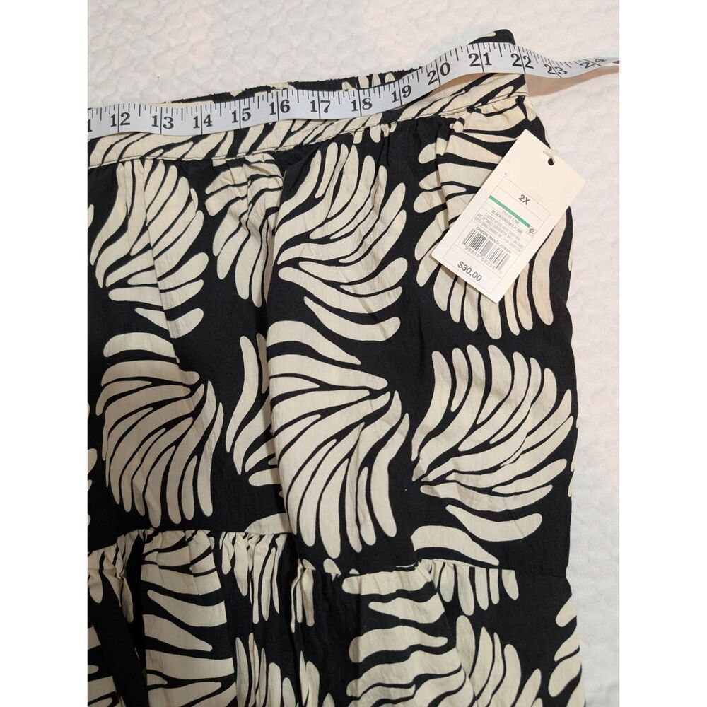A New Day Black/Cream Maxi Skirt Size 2X - Picture 3 of 6